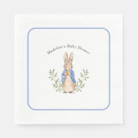 Classic Storybook Rabbit Blue Vintage Baby Shower