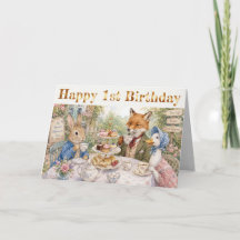 Classic Storybook Rabbit Happy First Birthday