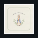 Classic Storybook Rabbit Sage Vintage Baby Shower Napkin<br><div class="desc">Classic Storybook Rabbit; background color editable,  along with all of the text</div>