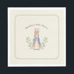 Classic Storybook Rabbit Sage Vintage Baby Shower Napkin<br><div class="desc">Classic Storybook Rabbit; background color editable,  along with all of the text</div>