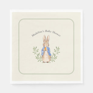 Classic Storybook Rabbit Sage Vintage Baby Shower Napkin