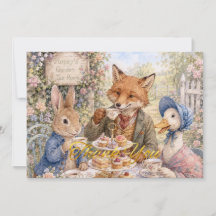 Classic Storybook Tea Gathering Rabbit Fox Duck