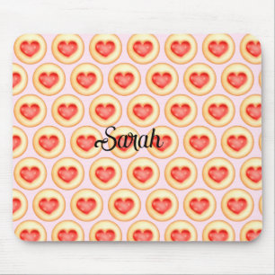 Classic Strawberry Heart Thumbprint Cookies Mouse Pad