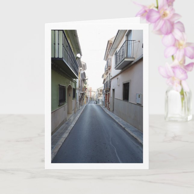 Classic Street in Lliria, Valencia, Español Card (Orchid)