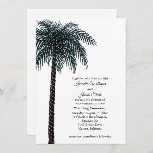 Classic String Lights Palm Tree Wedding Invitation