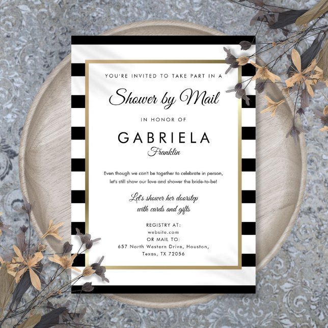 Classic Stripe Bridal Shower By Mail Long Distance Invitation (Classic Stripe Bridal Shower By Mail Long Distance Invitation)