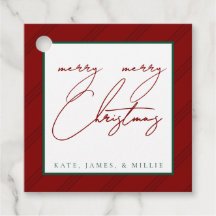 Classic Stripe Holiday Gift Tags - Jewel/Deep Tone