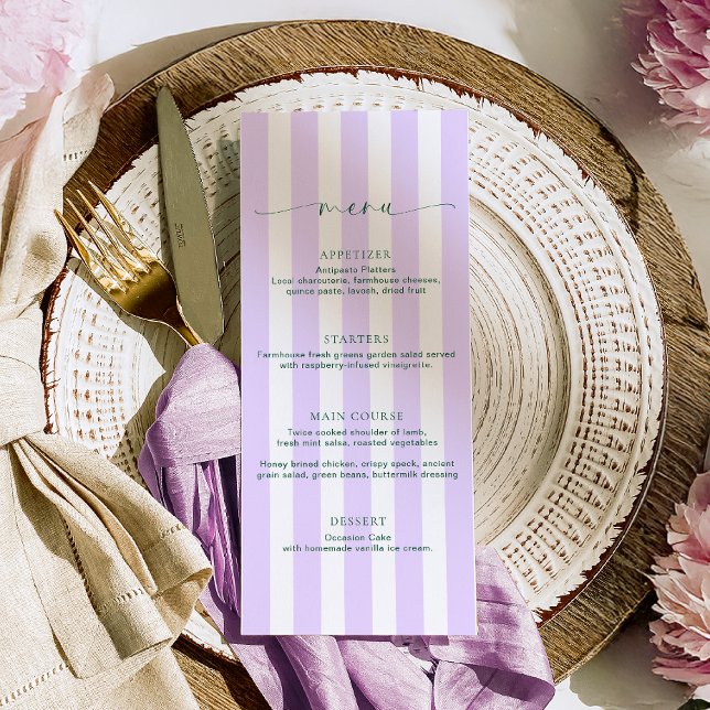 Classic Stripe Lilac Menu (Creator Uploaded)