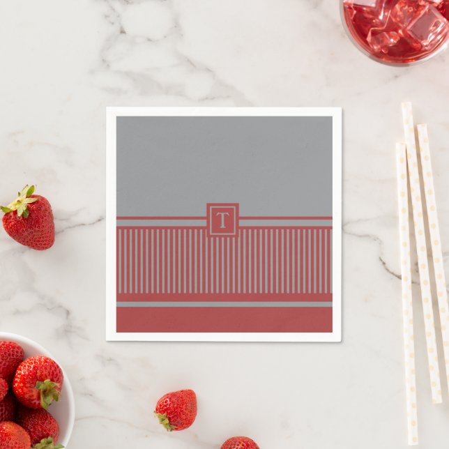 Classic Stripe Monogram Napkin (Insitu)