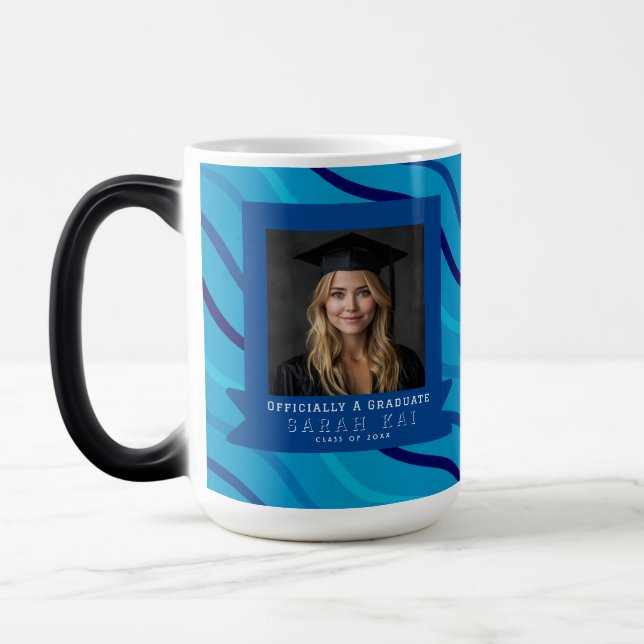 Classic Stripe Pattern Wife Graduation Gift Magic Mug (Left)