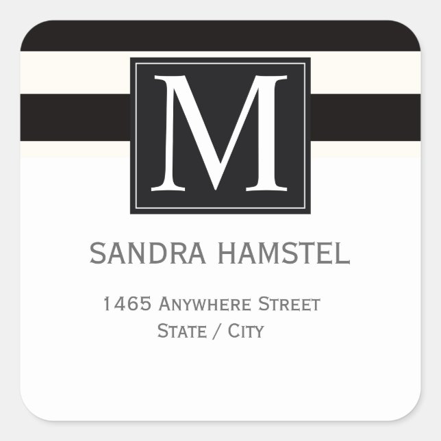 Classic Stripe Square Sticker (Front)
