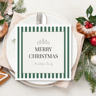Classic Striped Christmas Napkins