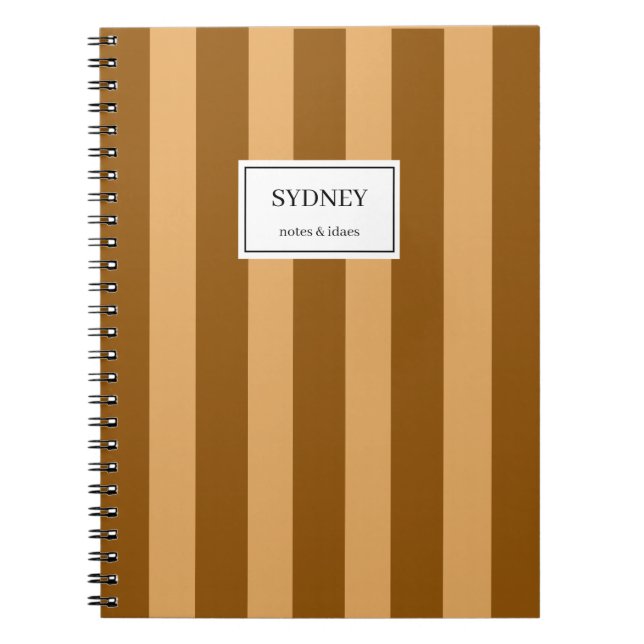 Classic Striped Notebook Custom Name Journal  (Devant)