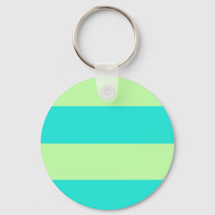 Classic Striped Pattern in Shades of Green Keychain