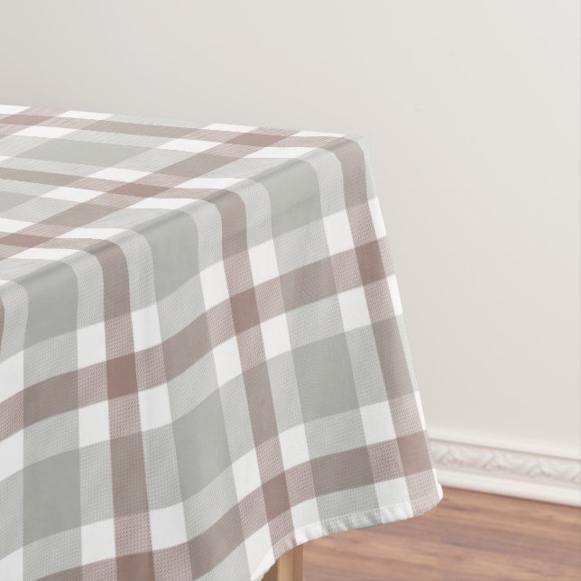 Classic Stripes Brown, Taupe, Linen Hues  Tablecloth (In Situ)