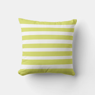 Classic Stripes Celery Green and White  Throw Pillow