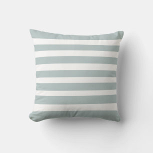 Classic Stripes Faded Blue and White Throw Pillow