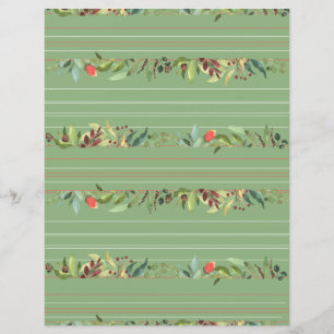 Classic Stripes, Flowers and Foliage Paper Sheet