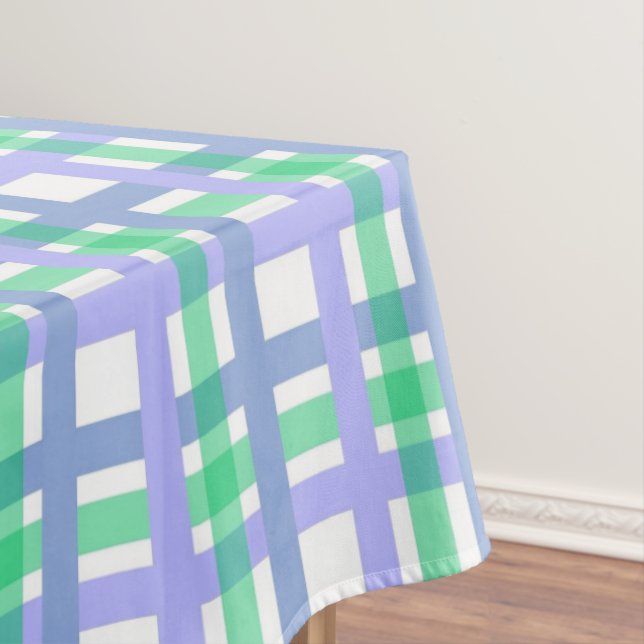 Classic Stripes Green Blue White   Tablecloth (In Situ)