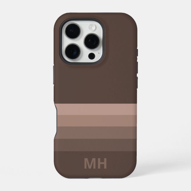 Classic Stripes Monogram iPhone 16 Pro Case (Back)