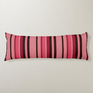 Classic Stripes Pink, Rose, Chocolate  Lumbar Pill Body Pillow