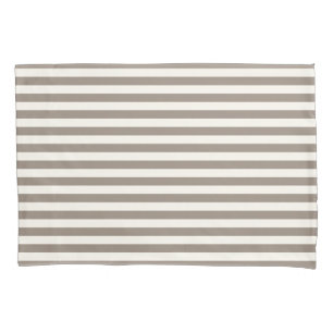 Classic Stripes Taupe Cream Pillowcase
