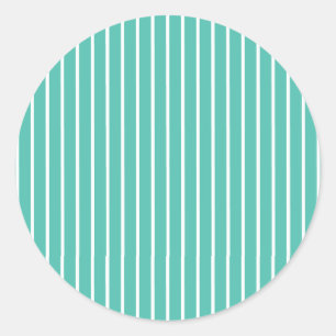 Classic Stripes White - Bluegrass Green Round Sticker