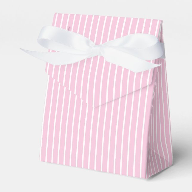 Classic Stripes White - Light Pink Favor Box (Front Side)