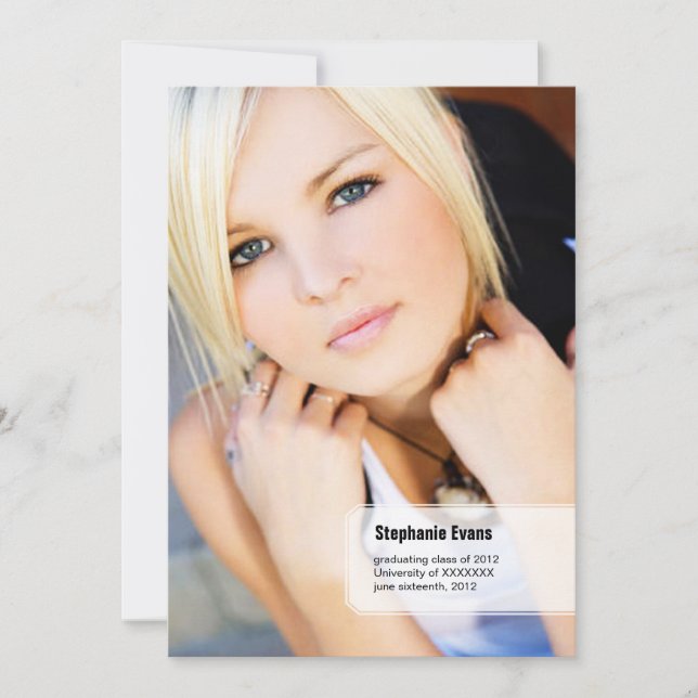 Classic Stub Photo Graduation Announcement (Front)