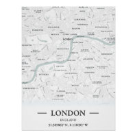 Classic style city map of London, England