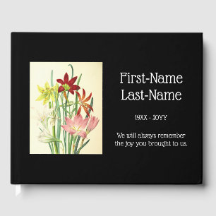 Classic Style Floral Funeral Remembrance Guestbook