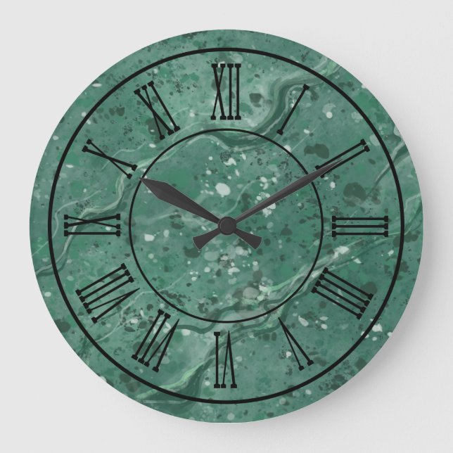 Classic Style Green Marble Wall Clock (Front)