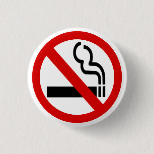 Classic Style No Smoking 1 Inch Round Button