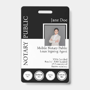 Classic Style Notary Public Badge with QR
