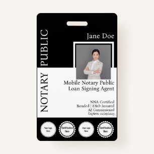 Classic Style Notary Public Badge with QR