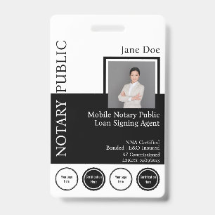 Classic Style Notary Public Badge with QR