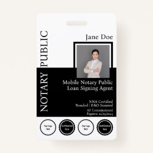 Classic Style Notary Public Badge with QR