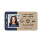 Classic Style Notary Signing Agent ID Blue Gold