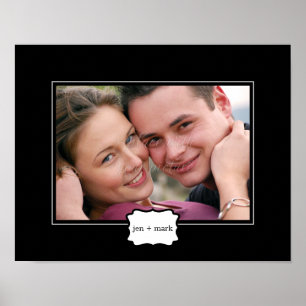 Classic Style Personalized Photo Mat - Black - Poster
