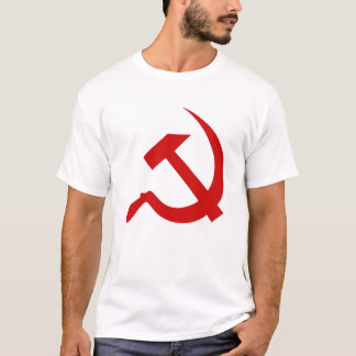 Classic Style Red Hammer & Sickle on White T-Shirt