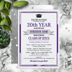 Classic Style School Colours Class Reunion Invitation