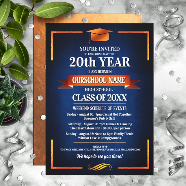 Classic Style School Colours Class Reunion Invitation (Creator Uploaded)