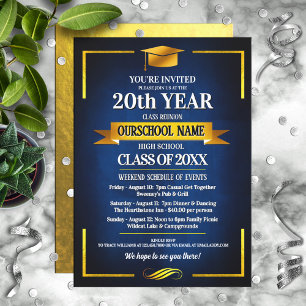 Classic Style School Colours Class Reunion Invitation