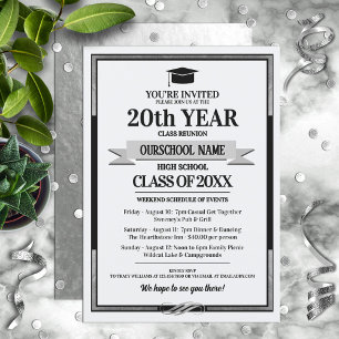 Classic Style School Colours Class Reunion Invitation
