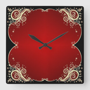 Classic Styles Scrollwork Square Wall Clock