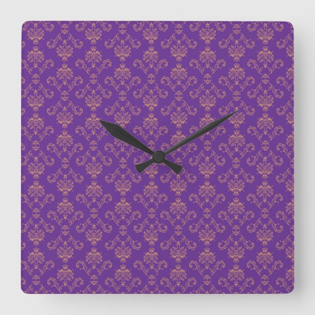 Classic Styles Scrollwork Square Wall Clock (Front)