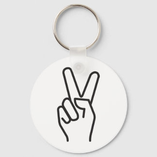 classic stylized victory sign keychain