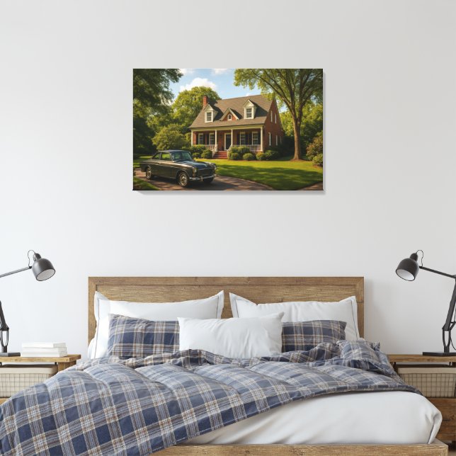 Classic Suburban Home with Vintage Car Wall Art (Insitu(Bedroom))