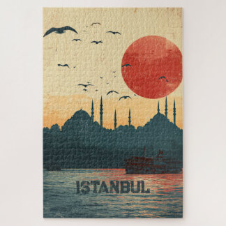 Classic Sunset View Istanbul Turkiye Travel Jigsaw Puzzle
