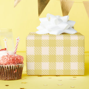 Classic Sunshine yellow gingham plaid checked Wrapping Paper